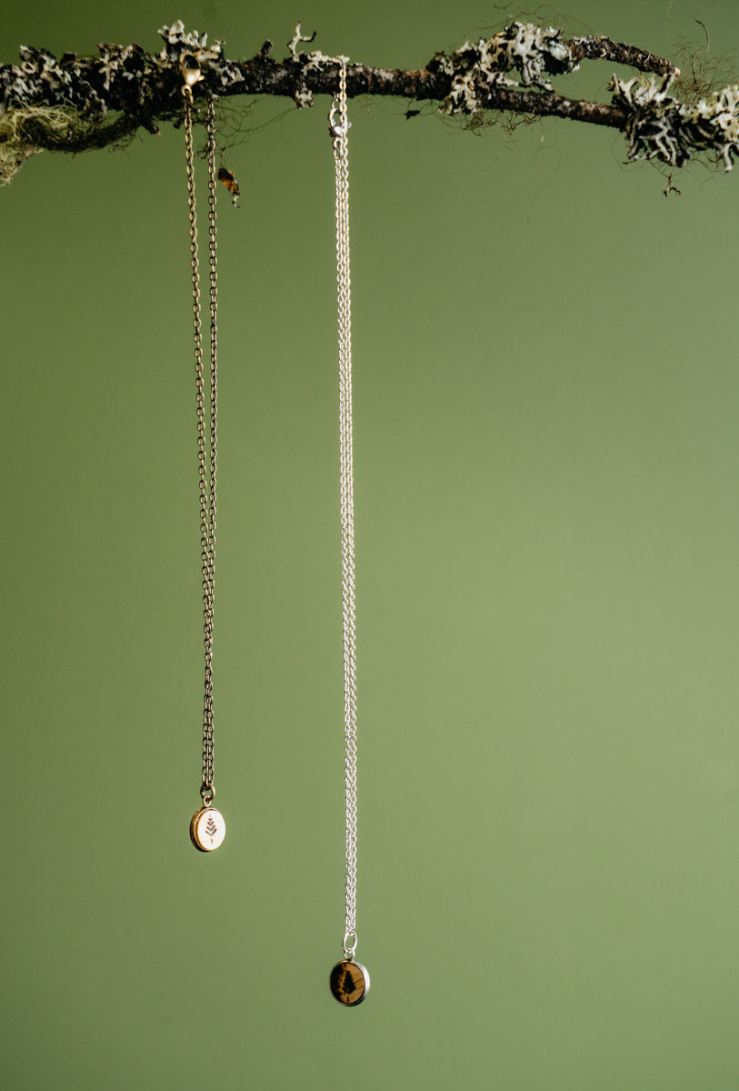 el Nina design urban stillness branded oak necklaces